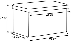 Pufa DIEGO XL — wymiary 61 × 38 × 37 cm