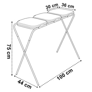 Rysunek wymiarowy wersji na 3 worki: szerokość 100 cm, głębokość 44 cm, wysokość 75 cm, pokrywa 30 × 36 cm