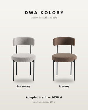 Krzesło 667 w dwóch kolorach: jasnoszarym i brązowym