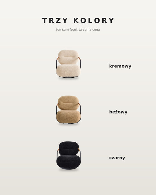 Fotel M-270 w trzech kolorach: kremowym, beżowym i czarnym